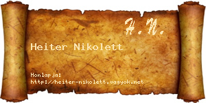 Heiter Nikolett névjegykártya